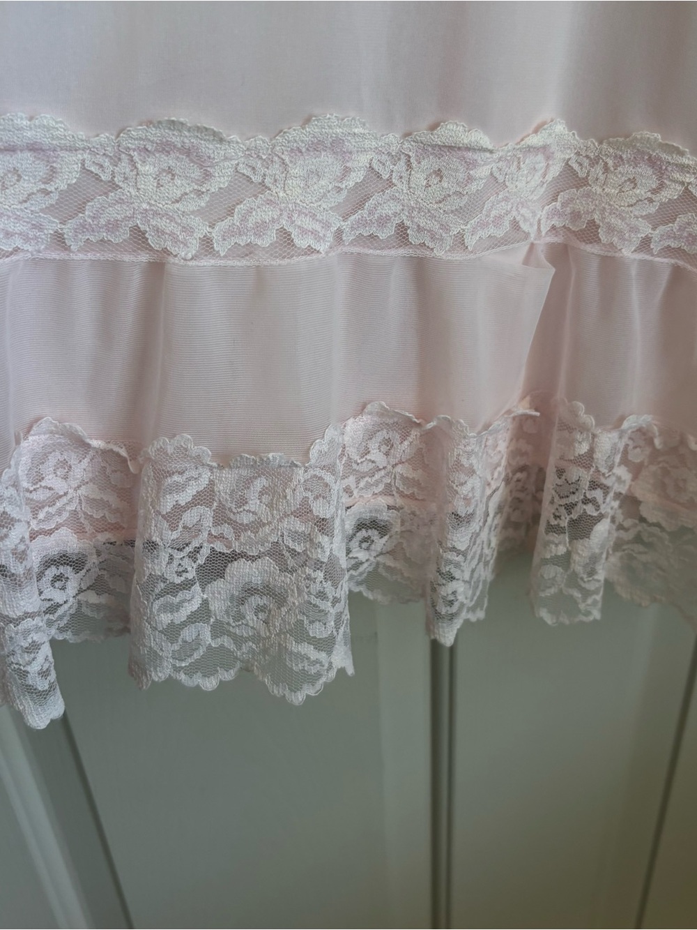 Vintage Movie Star Pink Lace Slip Nightgown Cottagecore Midsize Fashion 40 - Picture 7 of 13
